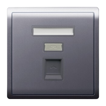 1 Gang Telephone Socket, Keystone on Shuttered Wallplate, Lavendar Silver - Schneider Electric