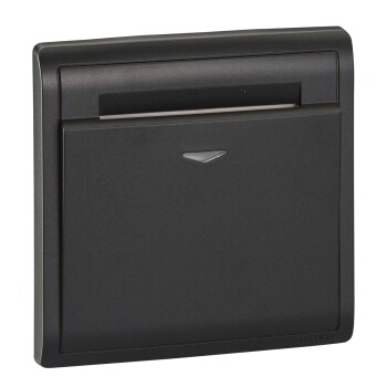 16A 250V Electronic Key Card Switch with Time Delay, Matt Black - Schneider Electric