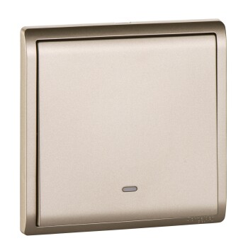 16AX 250V 1Gang Intermediate switched with Fluorescent Locator,Wine Gold - Schneider Electric