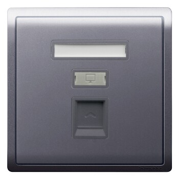 1G RJ45 Data Outlet, Cat 5e, Keystone on Shuttered Wallplate - Schneider Electric