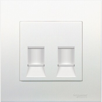 2 Gang Category 6 Data Outlet with Shutter - Schneider Electric