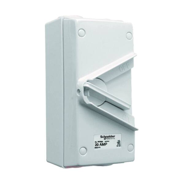 20A 250V Surface Mount Single Pole Isolating Switch IP66 - 1