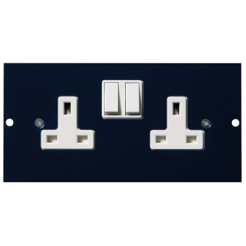 87 mm mounting plate - twin switched socket-outlet (DE) - Schneider Electric