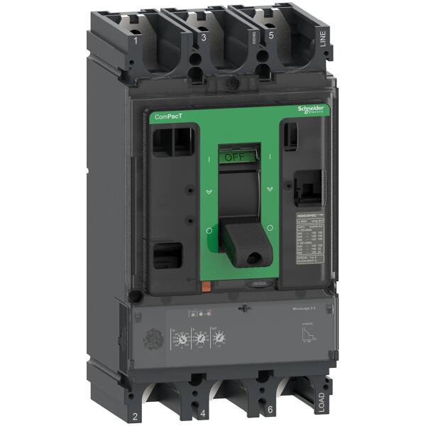 Circuit breaker, ComPacT NSX400N, 50kA/415VAC, 3 poles, MicroLogic 2.3 trip unit 400A - 1