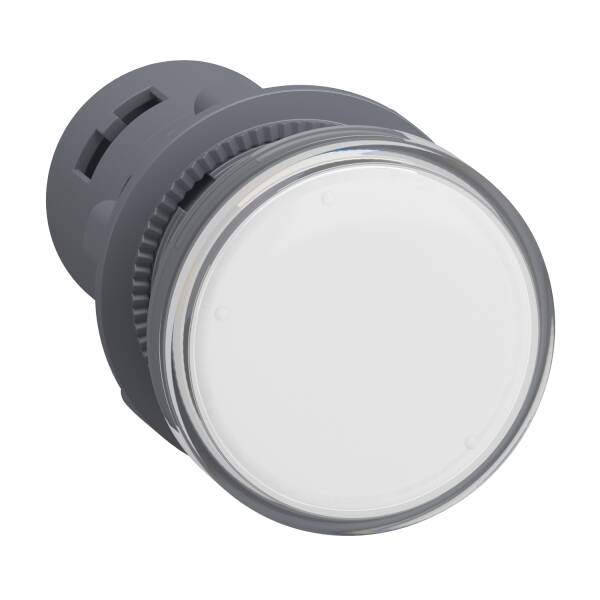 Easy Harmony XA2E, Monolithic pilot light, plastic, white, Ø22, integral LED, screw clamp terminals, 220…230 V AC, anti interference - 1