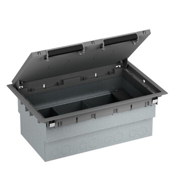 empty floor box - 3 compartments - plastic - 130 mm - Schneider Electric