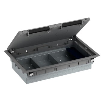 empty floor box - 3 compartments - plastic - 70 mm - Schneider Electric