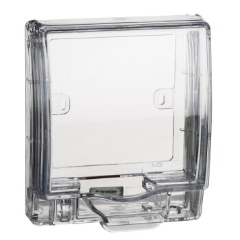 Full-Time Weatherproof Single Gang Socket Cover (Transparent) IP55 - Schneider Electric