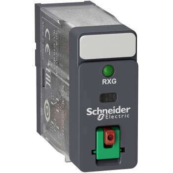 Harmony, Interface plug-in relay, 10 A, 1 CO, with LED, with lockable test button, 230 V AC - Schneider Electric