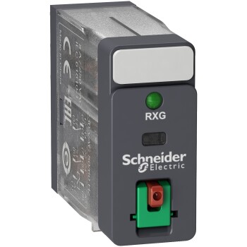 Harmony, Interface plug-in relay, 5 A, 2 CO, with LED, with lockable test button, 230 V AC - Schneider Electric