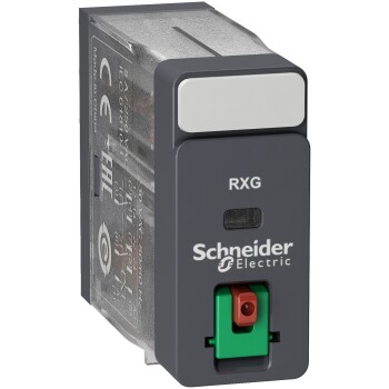 Harmony, Interface plug-in relay, 5 A, 2 CO, with lockable test button, 24 V AC - Schneider Electric