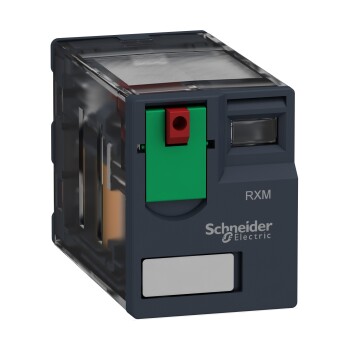 Harmony, Miniature plug-in relay, 12 A, 2 CO, with lockable test button, 24 V AC - Schneider Electric