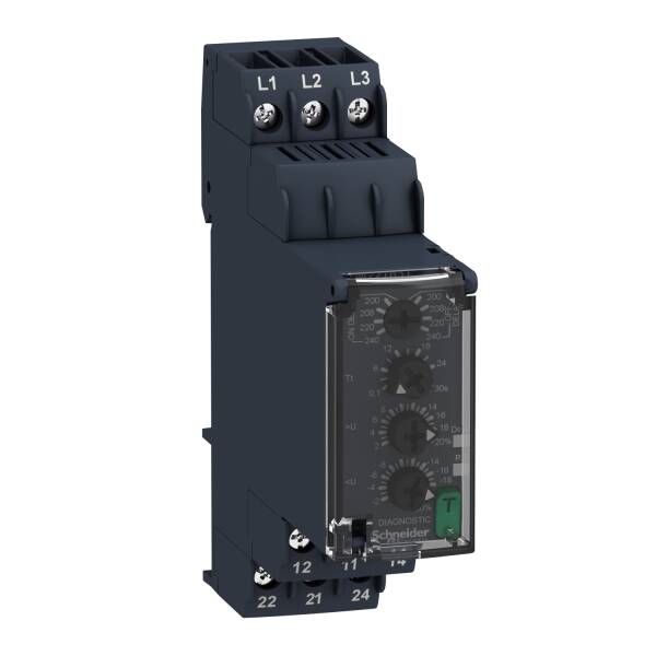 Harmony, Modular 3-phase voltage control relay, 8 A, 2 CO, 200…240 V AC - 1