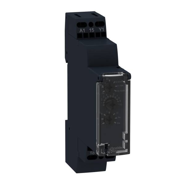 Harmony, Modular timing relay, 8 A, 1 CO, 0.1 s..100 h, multifunction, 12...240 V AC/DC - 1