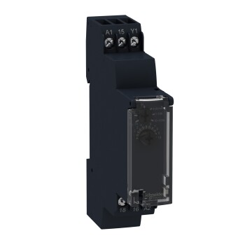 Harmony, Modular timing relay, 8 A, 1 CO, 1 s..100 h, on delay, 24 V DC / 24...240 V AC/DC - Schneider Electric