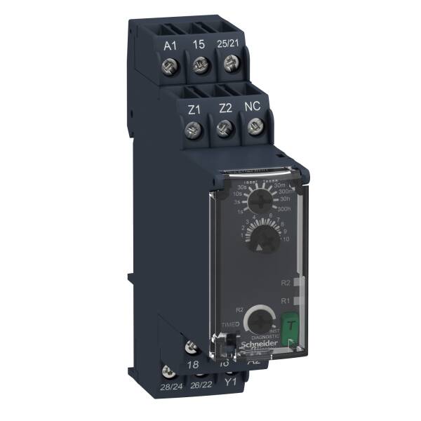 Harmony, Modular timing relay, 8 A, 2 CO, 0.05 s…300 h, power on delay , 24...240 V AC/DC - 1