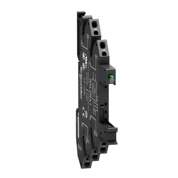 Harmony, Socket equipped with LED and protection circuit, for RSL1 relays, spring terminals, 230 V AC/DC - 1