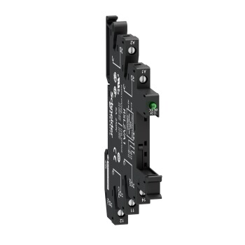 Harmony, Socket equipped with LED and protection circuit, for RSL1 relays, srew connector, 230 V AC/DC - Schneider Electric