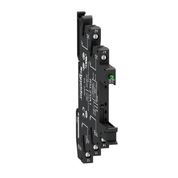 Harmony, Socket equipped with LED and protection circuit, for RSL1 relays, srew connector, 230 V AC/DC - 1