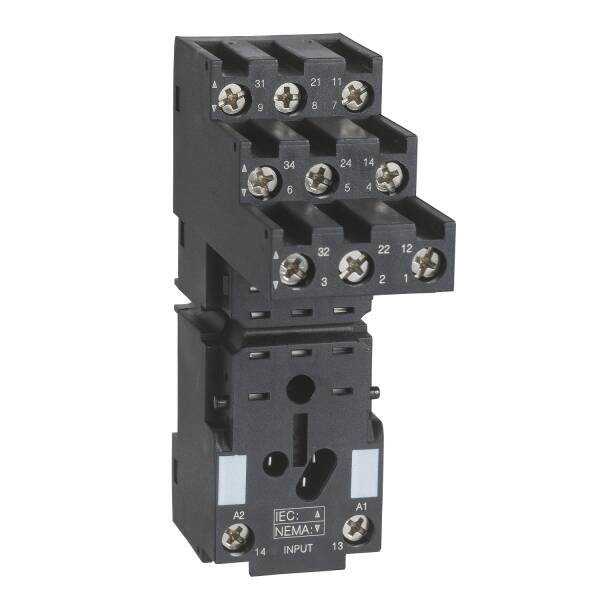 Harmony, Socket, for RXM3 relays, screw connectors, separate contact - 1
