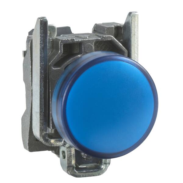 Harmony XB4, Pilot light, metal, blue, Ø22, plain lens with integral LED, 230...240 VAC - 1