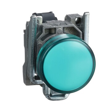 Harmony XB4, Pilot light, metal, green, Ø22, plain lens with integral LED, 24 V AC/DC - Schneider Electric