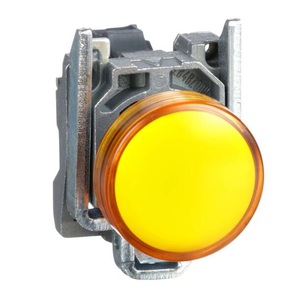 Harmony XB4, Pilot light, metal, orange, Ø22, plain lens with integral LED, 110…120 VAC - 1