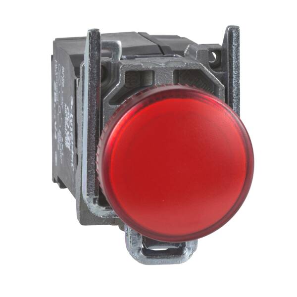 Harmony XB4, Pilot light, metal, red, Ø22, plain lens with integral LED, 230...240 VAC - 1