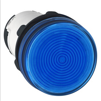 Harmony XB7, Monolithic pilot light, plastic, blue, Ø22, plain lens for BA9s bulb, <lt/>= 250 V - Schneider Electric