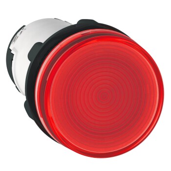 Harmony XB7, Monolithic pilot light, plastic, red, Ø22, plain lens for BA9s bulb, <lt/>= 250 V - Schneider Electric