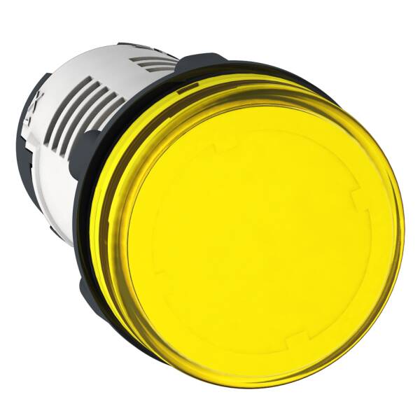Harmony XB7, Monolithic pilot light, plastic, yellow, Ø22, integral LED, 230…240 V AC - 1