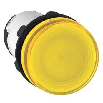 Harmony XB7, Monolithic pilot light, plastic, yellow, Ø22, plain lens for BA9s bulb, <lt/>= 250 V - Schneider Electric