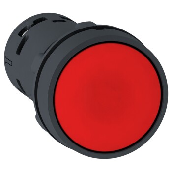 Harmony XB7, Monolithic push button, plastic,red, Ø22, spring return, unmarked, 1 NC - Schneider Electric