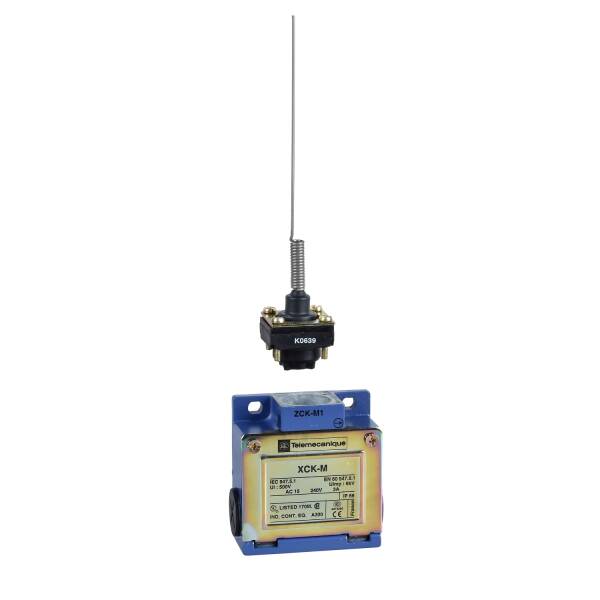 Limit switch, Limit switches XC Standard, XCKM, cats whisker, 1NC+1 NO, snap action, Pg11 - 1