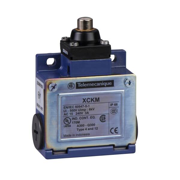 Limit switch, Limit switches XC Standard, XCKM, metal end plunger, 1NC+1 NO, snap action, Pg11 - 1