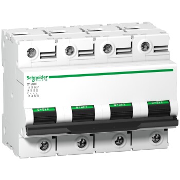 Miniature circuit-breaker, Acti9 C120N, 4P, 125 A, C curve, 10000 A (IEC 60898-1), 10 kA (IEC 60947-2) - Schneider Electric