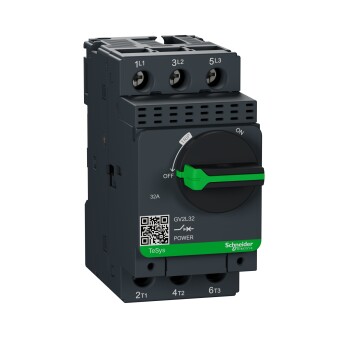 Motor circuit breaker, TeSys Deca, 3P, 32 A, magnetic, rotary handle, screw clamp terminals - Schneider Electric