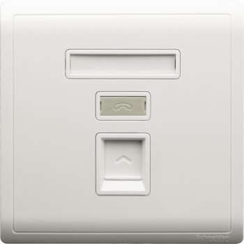 Pieno - 1 gang telephone socket - keystone on shuttered wallplate - Schneider Electric