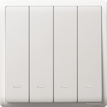 Pieno - 10A 250V - 4 gang 1 way switch with fluorescent locator - Schneider Electric