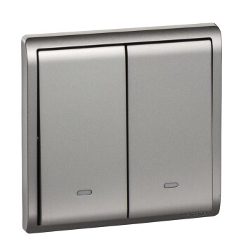 Pieno - 16A 250V - 2 gang 2 way switch with fluorescent locator (AS) - Schneider Electric