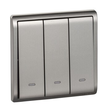 Pieno - 16A 250V - 3 gang 1 way switch with fluorescent locator (AS) - Schneider Electric