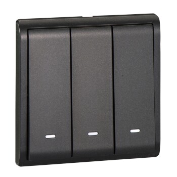 Pieno - 16A 250V - 3 gang 1 way switch with fluorescent locator (MB) - Schneider Electric