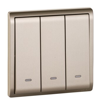 Pieno - 16A 250V - 3 gang 1 way switch with fluorescent locator (WG) - Schneider Electric