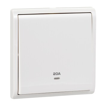 Pieno - 20A 250V - 1 gang double pole switch with neon - Schneider Electric