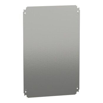 Plain mounting plate H600xW400mm made of galvanised sheet steel - Schneider Electric