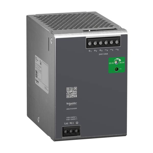Regulated Power Supply, 100-240V AC, 24V 20 A, single phase, Optimized - 1