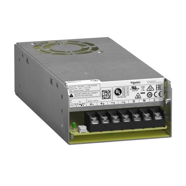 Regulated Power Supply, 100...240V AC, 24V 10A, single phase, Panel Mount - 1