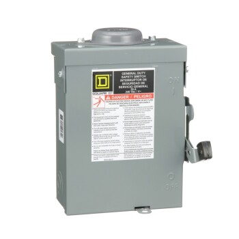 Safety switch, general duty, non fusible, 30A, 3 poles, 7.5 hp, 240 VAC, NEMA 3R, bolt-on provision - Schneider Electric