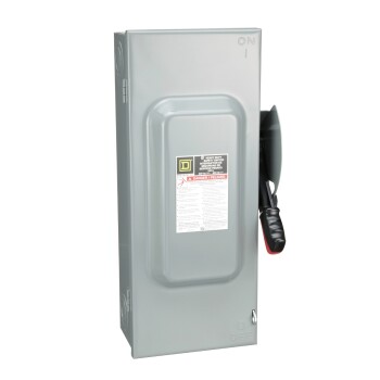 Safety switch, heavy duty, non fusible, 100A, 3 wire, 3 poles, 100hp, 600VAC/DC, Type 1 - Schneider Electric