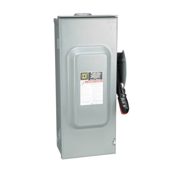 Safety switch, heavy duty, non fusible, 100A, 3 wire, 3 poles, 100hp, 600VAC/DC, Type 3R, bolt on hub provision - 1